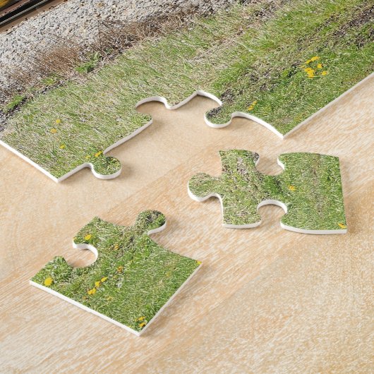 春列車の色の風光明媚な家族おもしろいパズル ジグソーパズル (側面)