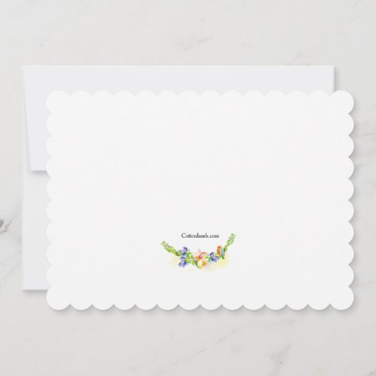 春到着の写真の生誕通知 案内状 (裏面)