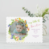 春到着の写真の生誕通知 案内状 (スタンド正面)