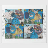 春及び夏アールデコ美しいファッション衣装 ラッピングペーパー (フラット)