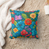 春及び夏カラフルの花柄 クッション (ブランケット)