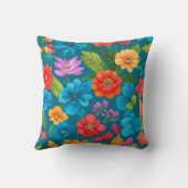 春及び夏カラフルの花柄 クッション (裏面)