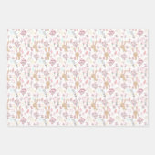 春可愛いバニー柄ラッピング紙シート ラッピングペーパーシート (正面)