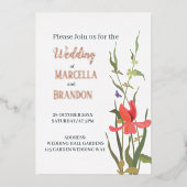 春咲きチューリップ結婚フローラ 箔招待状 (正面)