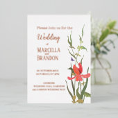 春咲きチューリップ結婚フローラ 箔招待状 (立ち正面)