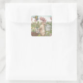 春図解入りの、写真付きのバニーインガーデン スクエアシール (バッグ)