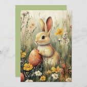春図解入りの、写真付きのバニーイースターホリデーカード シーズンカード (正面/裏面)