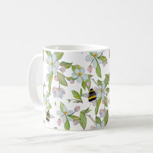 春園の花と(昆虫)マルハナバチ コーヒーマグカップ