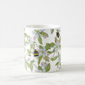 春園の花と(昆虫)マルハナバチ コーヒーマグカップ (中央)