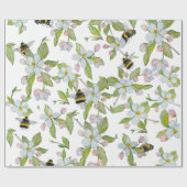 春園の花と（昆虫）マルハナバチ ラッピングペーパー (フラット)