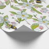 春園の花と（昆虫）マルハナバチ ラッピングペーパー (角)