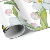 春園の花と（昆虫）マルハナバチ ラッピングペーパー (ロールコーナー)