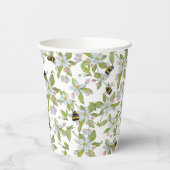 春園の花と（昆虫）マルハナバチ 紙コップ (左)