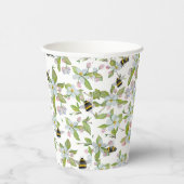 春園の花と（昆虫）マルハナバチ 紙コップ (右)