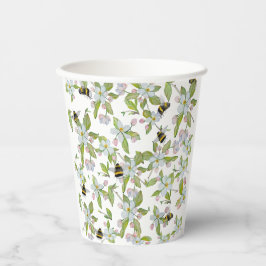 春園の花と（昆虫）マルハナバチ 紙コップ