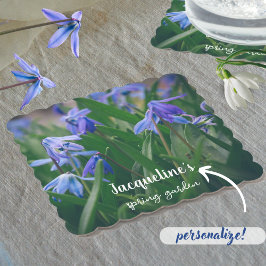 春園の青いシラの花 ペーパーコースター