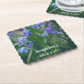 春園の青いシラの花 ペーパーコースター (アングル)