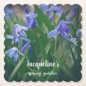 春園の青いシラの花 ペーパーコースター (正面)