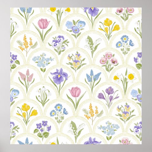 春園芸品種の花でレインボメダリオン ポスター (正面)