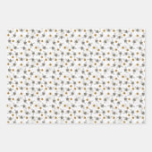 春夏にぴったりなトレンディなブラックハニービー ラッピングペーパーシート (正面2)