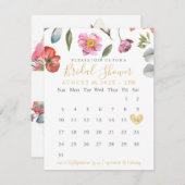 春夏のフローラ日付カレンダーの保存 セーブザデート (正面/裏面)