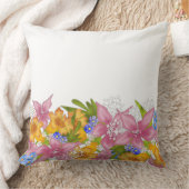 春夏のブーケフローラ花ピンク黄色bl クッション (ブランケット)