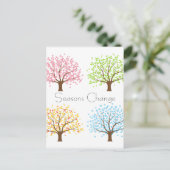 春夏の秋冬の木はがき ポストカード (スタンド正面)