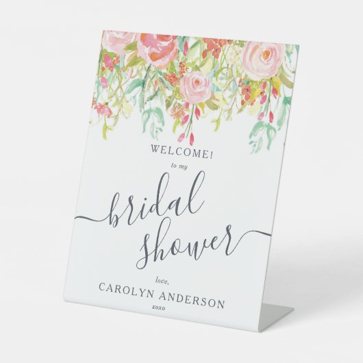 春夏の花 | ブライダルシャワーのお出迎え 台座サイン (正面)