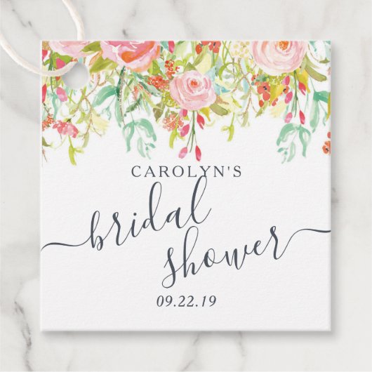 春夏の花 | ブライダルシャワーのお土産 フェイバータグ (正面)