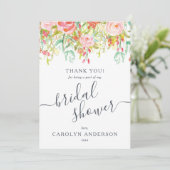 春夏の花 | ブライダルシャワーのお礼 サンキューカード (スタンド正面)