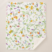 春夏の野生の花 シェルパブランケット (正面)