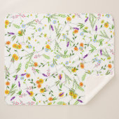 春夏の野生の花 シェルパブランケット (正面(横))