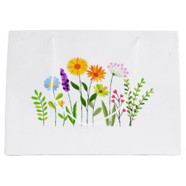春夏の野生の花 ラージペーパーバッグ
