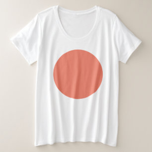春夏カラー ピンクオレンジ プラスサイズTシャツ