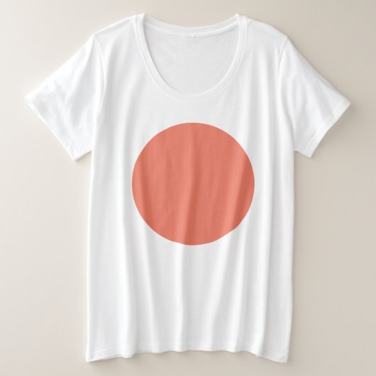 春夏カラー ピンクオレンジ プラスサイズTシャツ (デザイン正面)