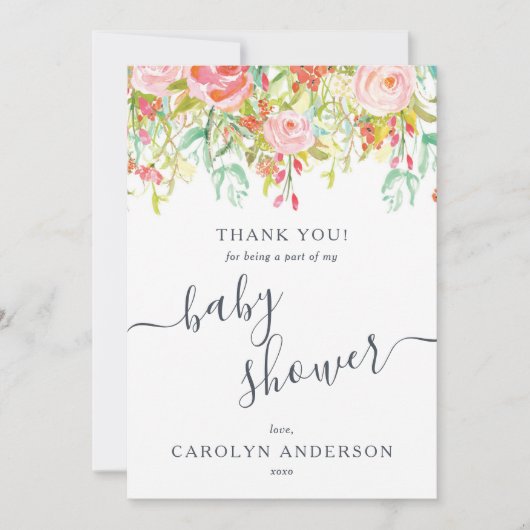 春夏フローラ |赤ちゃんシャワーありがとう サンキューカード (正面)