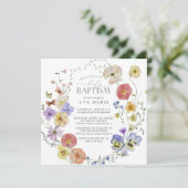 春夏ワイルドフラワーウォーターカラーバプテスマ 招待状 (スタンド正面)