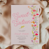春夏ワイルドフラワーフローラスウィート16ピンク 招待状