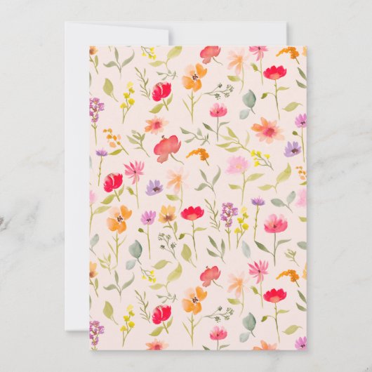 春夏ワイルドフラワーフローラスウィート16ピンク 招待状 (裏面)