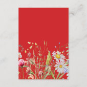 春夏ワイルドフラワー情熱的な赤い封入カード エンクロージャーカード (裏面)