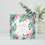 春夏水彩花卉60岁生日 招待状 (スタンド正面)
