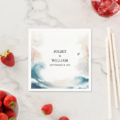 春夏海ビーチ先結婚式 スタンダードカクテルナプキン (インサイチュ)