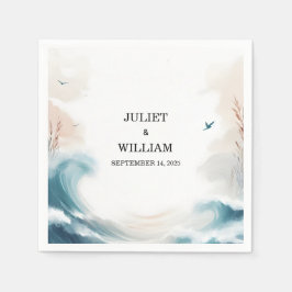 春夏海ビーチ先結婚式 スタンダードカクテルナプキン