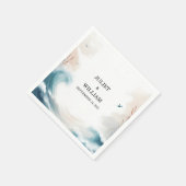 春夏海ビーチ先結婚式 スタンダードカクテルナプキン (角)