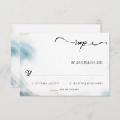 春夏海ビーチ先結婚式 出欠カード (正面/裏面)