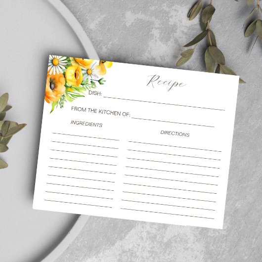 春夏花ブライダルシャワーレシピカード