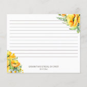 春夏花ブライダルシャワーレシピカード (裏面)