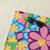 春夏60年代の花柄 ビーチタオル (インサイチュ)