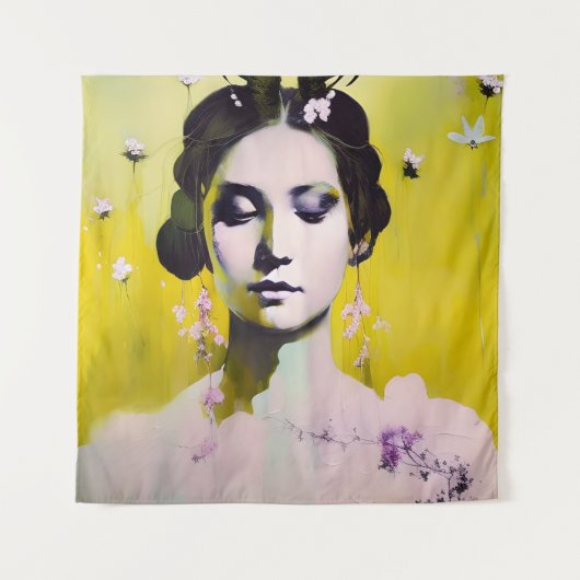 春女神イエローアンドピンクス タペストリー (正面)