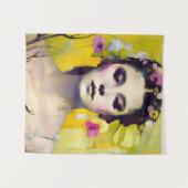 春女神イエロー背景 タペストリー (正面(横))